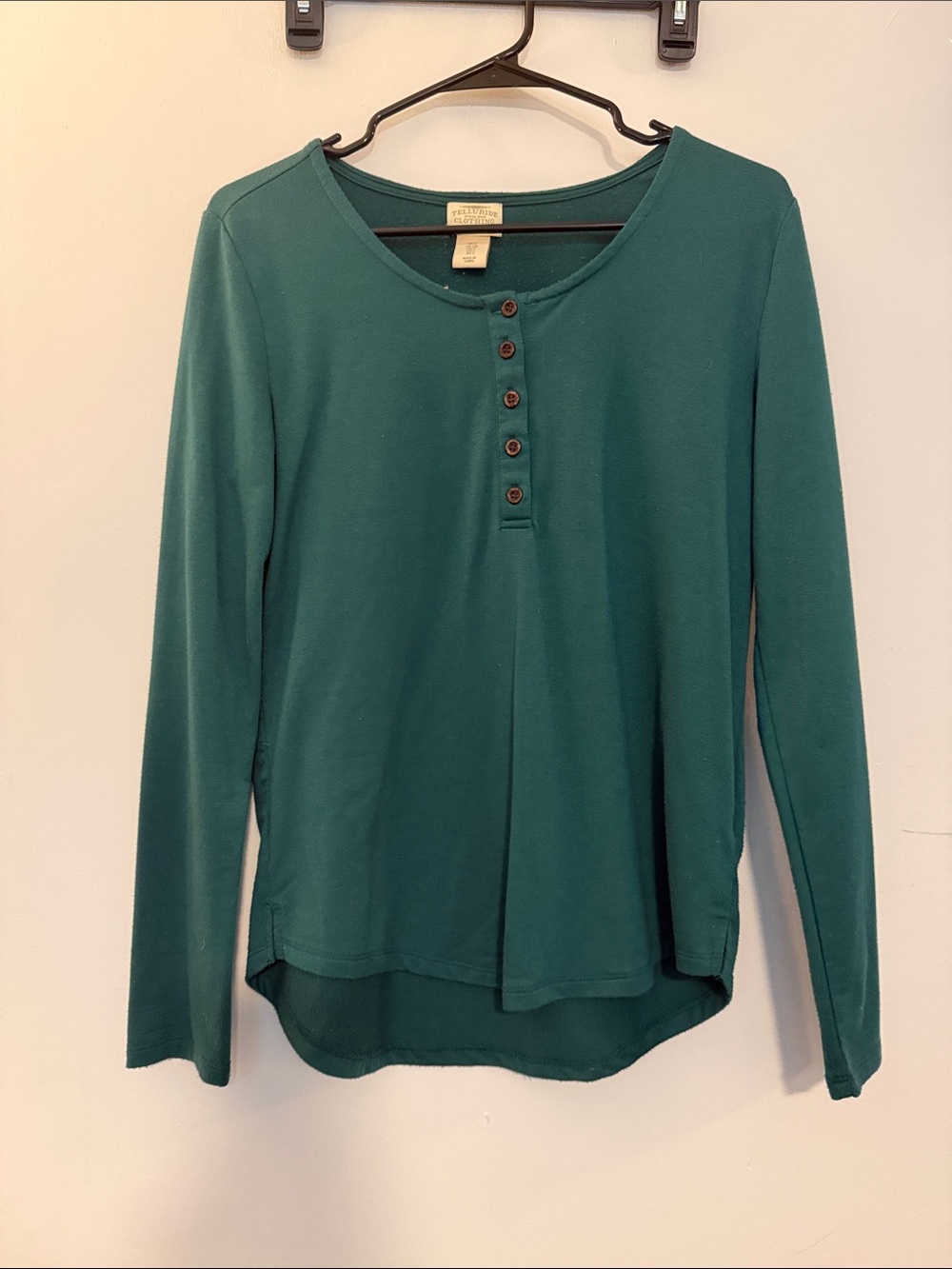 Everyday Long Sleeve Henley Top in Teal